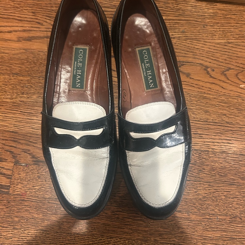 Cole Haan Two-Tone Black and White Loafers